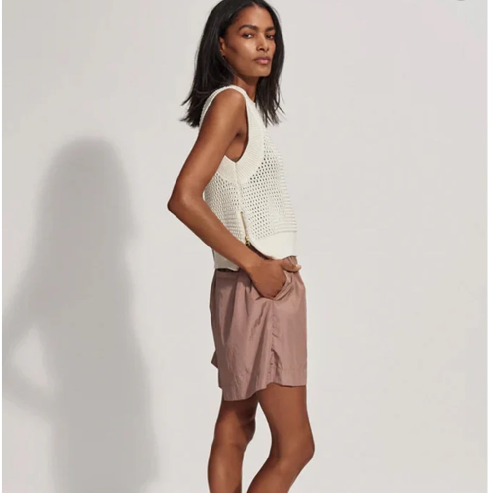 VARLEY Randal Crop Knit Tank in Cream M NWT